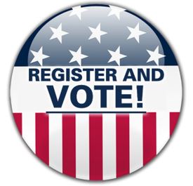 Register and Vote icon pointing to a URL that gives voting dates and information.